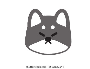 Cute Shiba Inu Illustration Looking Sulky