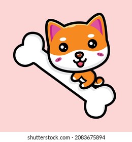 cute shiba inu mascot character