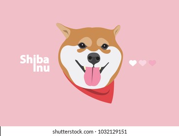 Cute Shiba Inu with Red Scarf