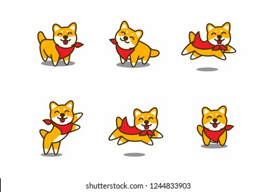 Cute shiba inu lächeln, Vektorgrafik