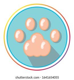 Cute shiny cat paw. Cats icon for your pages. Vector stock illustration