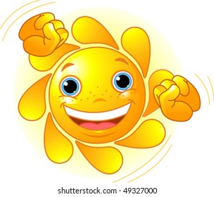 Sol suave y brillante bailando en el cielo
