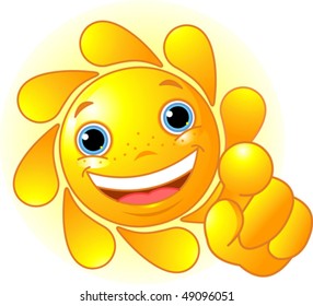 Sol bonito e brilhante apontando para nós