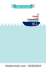cute ship baby arrival card