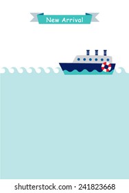 cute ship baby arrival card