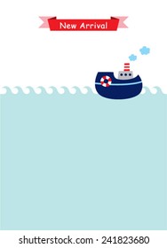 cute ship baby arrival card