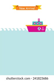 cute ship baby arrival card