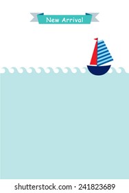 cute ship baby arrival card