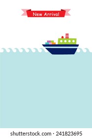 cute ship baby arrival card