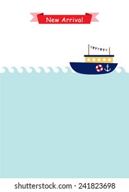 cute ship baby arrival card