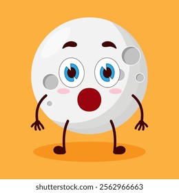 cute shocked expression of moon cartoon character
