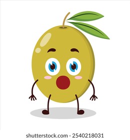 cute shocked expression of olive character