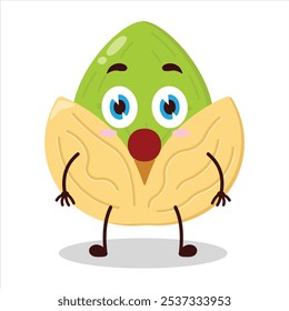 cute shocked expression of pistachio character