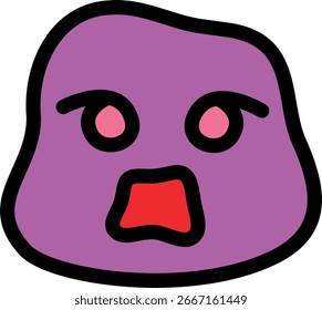 um rosto roxo bonito e chocado