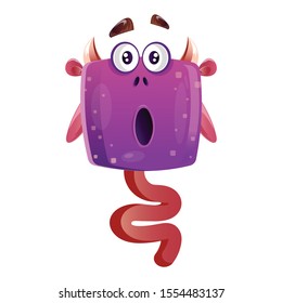 Cute Shocking Monster. Vector Illustration Isolated On White Background