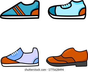 Cute shoe vector graphics collection, Perfect for design materials, posters, etc.