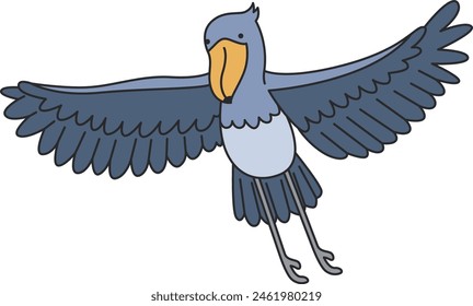 Cute shoebill stork vector illustration