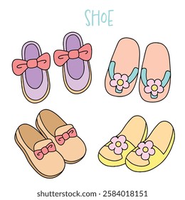 cute shoes ,variety of styles,hand drawn