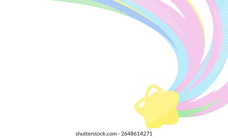 Cute shooting star background illustration_16:9