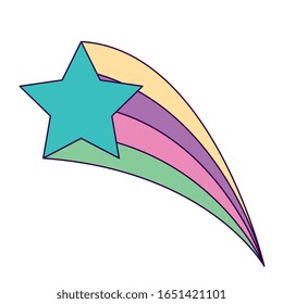 cute shooting star magic icon vector illustration design