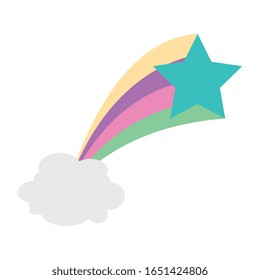 cute shooting star magic icon vector illustration design
