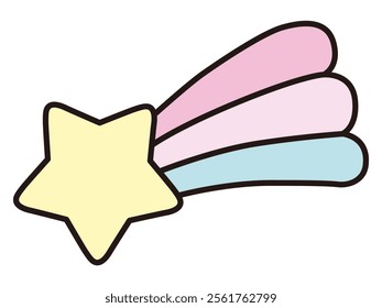 Cute shooting star vector illustration