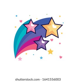 cute shooting stars magic icon vector illustration design