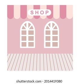 cute shop building with two large windows vector design