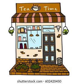 Cute shop doodle style vector