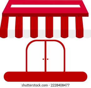 cute shop flat icon illustration, small business Saturday, support local shop