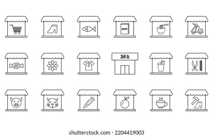 süßes Shopsymbol einzeln auf weißem Hintergrund