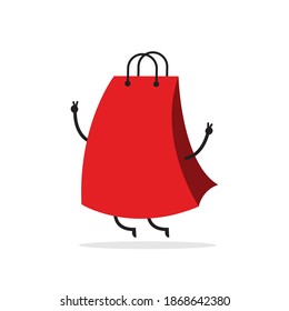 Cute shopping bag. Illustration vector graphic cartoon character  icon design. Perfect for Ecommerce, Symbol of promotion sale, store web element. Illustration E-commerce Shopping Symbols.