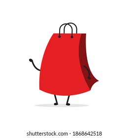 Cute shopping bag. Illustration vector graphic cartoon character  icon design. Perfect for Ecommerce, Symbol of promotion sale, store web element. Illustration E-commerce Shopping Symbols.
