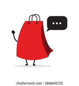 Cute shopping bag. Illustration vector graphic cartoon character  icon design. Perfect for Ecommerce, Symbol of promotion sale, store web element. Illustration E-commerce Shopping Symbols.