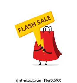 Bolsa de compras. Ilustración vectorial de diseño de caracteres de dibujos animados. Perfecto para Ecommerce, Símbolo de promoción de venta, elemento web de tienda. Ilustración Símbolos de compras de comercio electrónico.