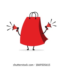 Cute shopping bag. Illustration vector graphic cartoon character  icon design. Perfect for Ecommerce, Symbol of promotion sale, store web element. Illustration E-commerce Shopping Symbols.

