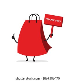 Cute shopping bag. Illustration vector graphic cartoon character  icon design. Perfect for Ecommerce, Symbol of promotion sale, store web element. Illustration E-commerce Shopping Symbols.