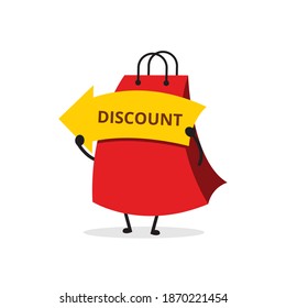 Cute shopping bag. Illustration vector graphic cartoon character  icon design. Perfect for Ecommerce, Symbol of promotion sale, store web element. Illustration E-commerce Shopping Symbols.