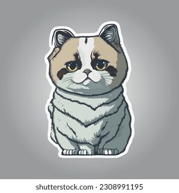 Cute short-haired Ragdoll cat sticker: This sticker showcases the adorable charm of a short-haired Ragdoll cat. With its lovable expression and cuddly appeal.