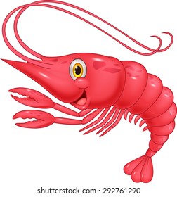 Cute shrimp cartoon illustration