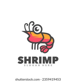 Cute shrimp cartoon logo design