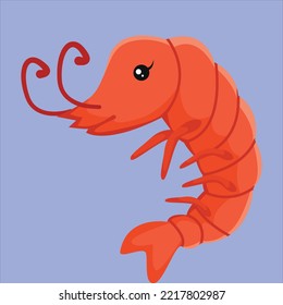 Cute Shrimp Character Design Illustration