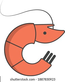 Ilustración tipo camarón con adobe ilustrator cc para logotipos o iconos o cualquier tipo de proyecto.