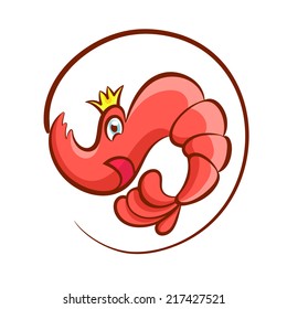 cute shrimp vector illustration