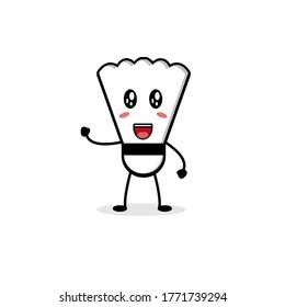 Cute Shuttlecock Mascot Character Collection. Vector cartoon illustration design. Isolated on white background.