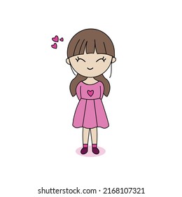 Cartoon brown haired little girl Images, Stock Photos & Vectors ...