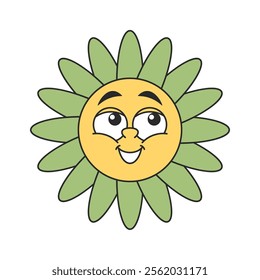 Cute shy daisy flower emoticon