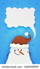 Cute shy snowman with hidden hands