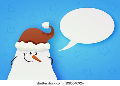 Cute shy snowman with hidden hands
