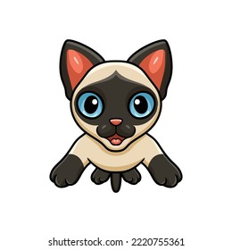 Cute siamese cat cartoon jumping